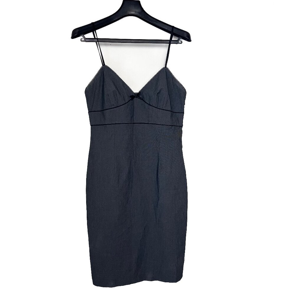 VTG Y2K Express Pinup Girl Stretch Dress, Black & Gray Dark Sultry Coquette 90s